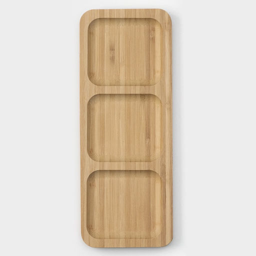 Менажница BellaTenero Striata, 3 секции, 25×9.5 см, бежевая