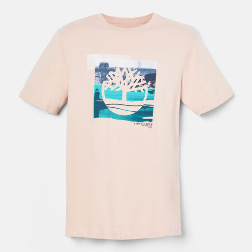 Мужская футболка Timberland T-Shirt Coast Inspired Logo Graphic Regular розовая  фото 5