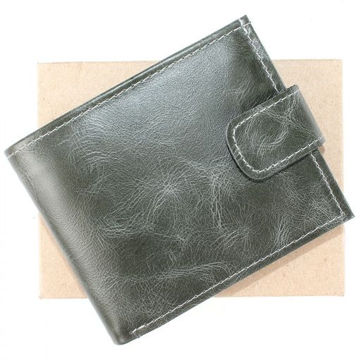 Портмоне мужское Croco-ПР-903 натуральная кожа 3 отд, 3 карм, зеленый тем пулл-ап (205) 207301  фото 4