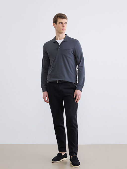 Polo Yaka Uzun Kollu Erkek Ti??rt