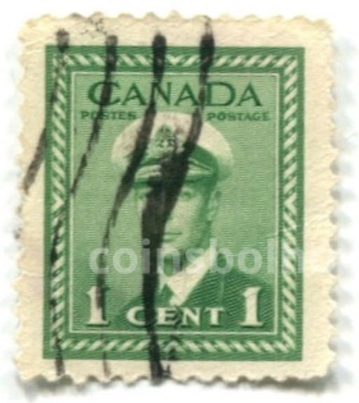 Марка 1 цент Георг VI Канада
