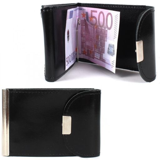 Зажим для купюр Croco-зк-300 (карм на мелочи, 2 кнопки) натуральная кожа черный шик (1) 205853