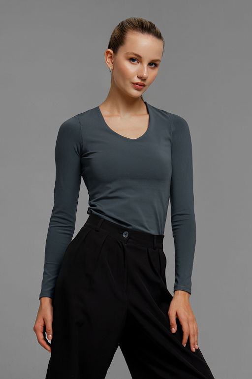 Арт. 12802/1 Лонгслив облегающий 44-50 (4 шт) Цвет:темно-серый - Калинка фото 15