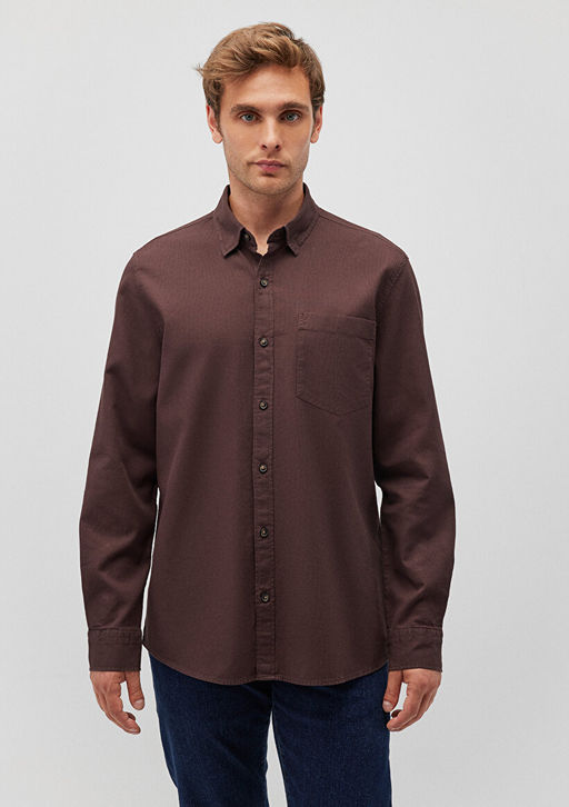 Kahverengi Gomlek - Mavi фото 3