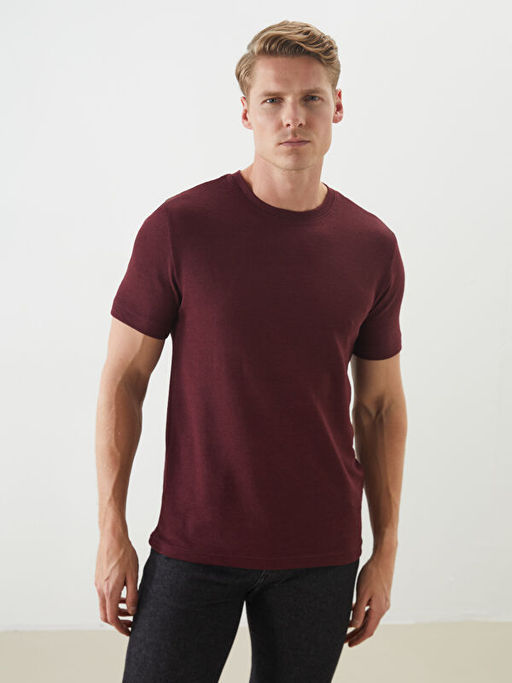 Bisiklet Yaka K?sa Kollu Erkek Dokulu Ti??rt