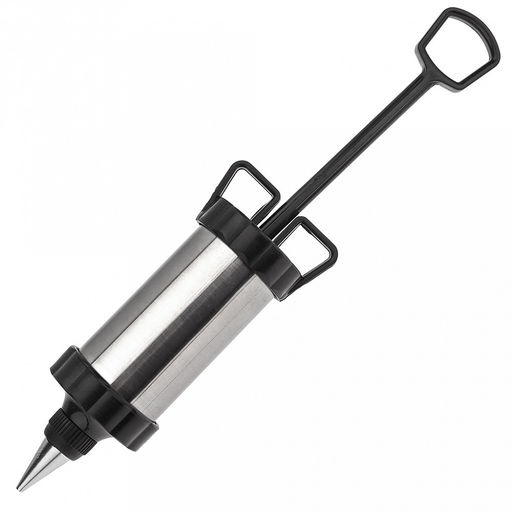 Кондитерский шприц Крем-чиз 18х6,3х6,3см, нержавеющая сталь; насадка для крема - 4 штуки, нержавеющая сталь; шпатель 18,7см пластик; цвет - черный, в блистере (Китай) - Домашняя мода фото 2