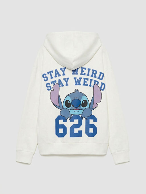 Stitch Bask?l? K?z ?ocuk Soft Touch Fermuarl? Sweatshirt