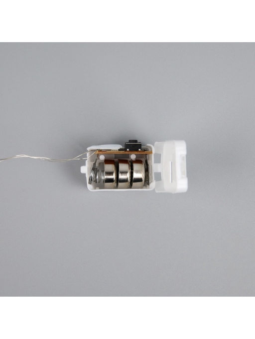 Гирлянда «Нить» 2 м роса. IP20, нить серебристая, 20 LED, 4.6 В, AG13x3 (в комплекте), 3 режима, свечение красное
