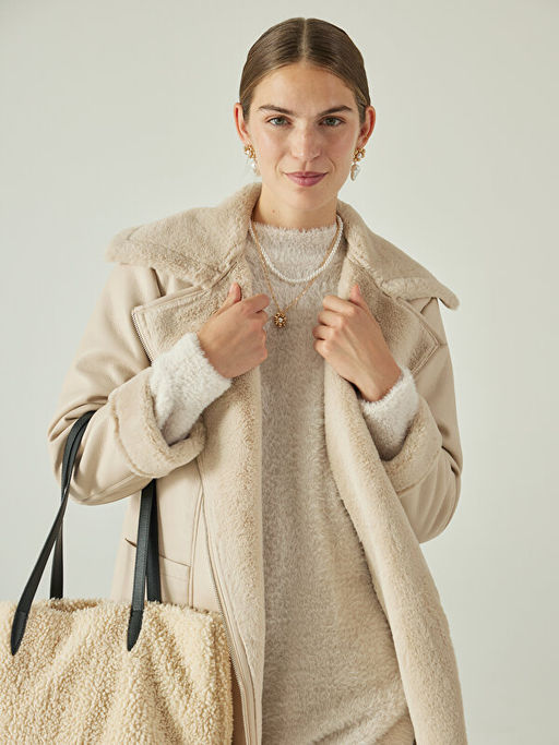 Yar?m Bal?k?? Yaka D?z Uzun Kollu Kad?n Triko Tunik