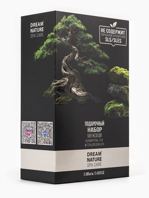 Подарочный набор мужской DREAM NATURE SPA CARE «Японские мотивы», шампунь 500 мл, гель для душа 500 мл