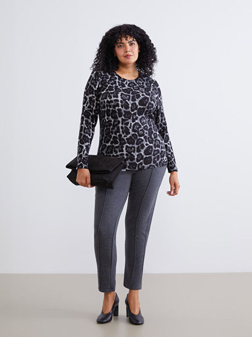 B?y?k Beden Beli Lastikli Kad?n Pantolon