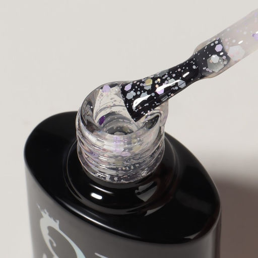 Гель лак для ногтей, MILK GLITTER, 3-х фазный, 8мл, LED/UV, цвет прозрачный (11) - Queen fair фото 7