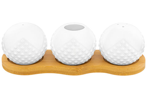 Вазочка под зубочистки + набор для специй 2 пр. 19,5*7*6 см 75 мл Ромбики на деревянной подставке - Elan gallery фото 5