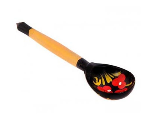 Ложка дер. детская ЗОЛОТО роспись арт. П13549, 7102