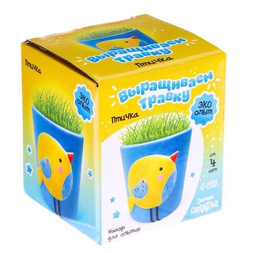 Набор для опытов Выращиваем травку, птичка - Эврики фото 6