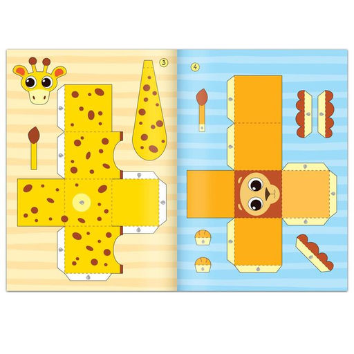 Книжка- вырезалка Бумажные зверята. Кубики, 20 стр., формат А4 - Буква-ленд фото 3