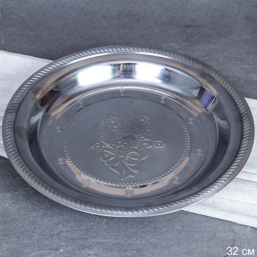 Блюдо 32 см металл с декором Цветы /h=3,5/ NF-10 /уп 100/ 0.236 - Галеонтрейд фото 3