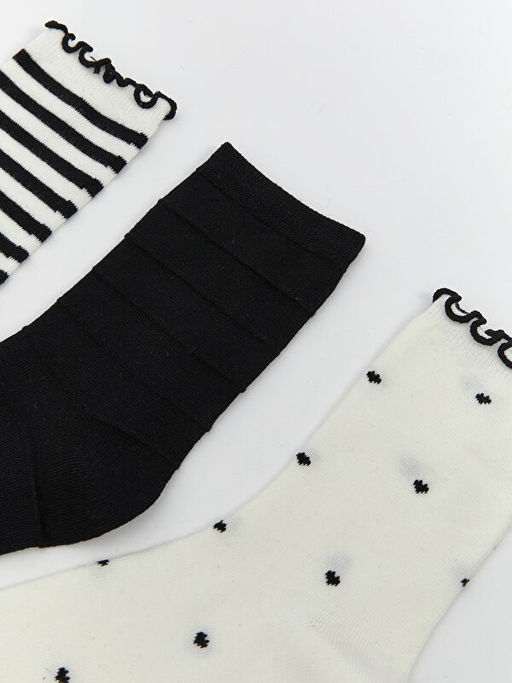 Desenli Kad?n Soket ?orap 3l?