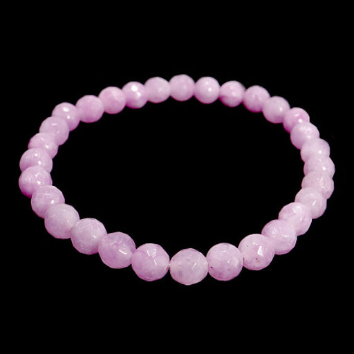 Браслет из камня с огранкой Кунцит помогает находить людям свою вторую половинку и дарует счастье 6мм