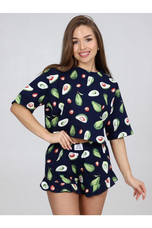 Пижама женская П-124.06 Авокадо синий - Хороший трикотаж фото 3