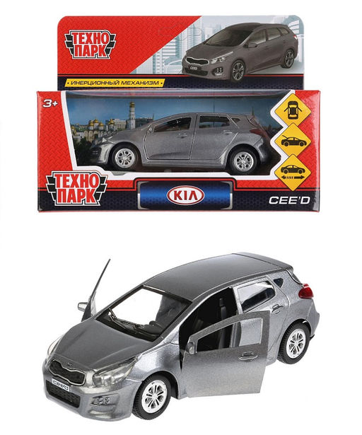 Технопарк. Модель "Kia Ceed" арт.CEED-GY 12 см, металл, откр дв, багаж, инерц, серый, в кор.