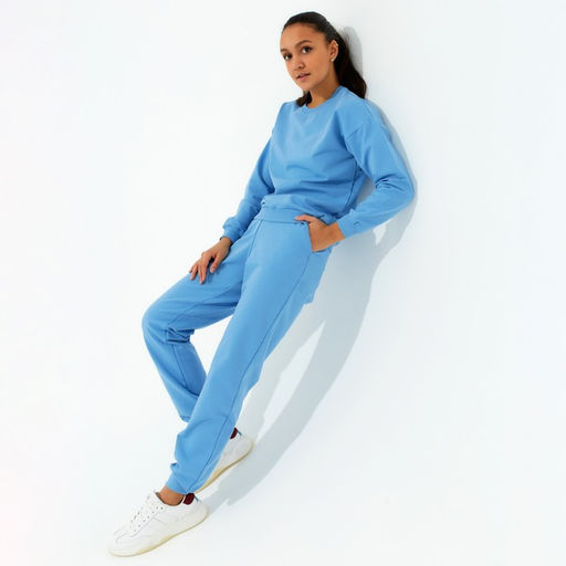 Костюм спортивный женский: свитшот, брюки, MINAKU: Casual Collection, размер 44, голубой