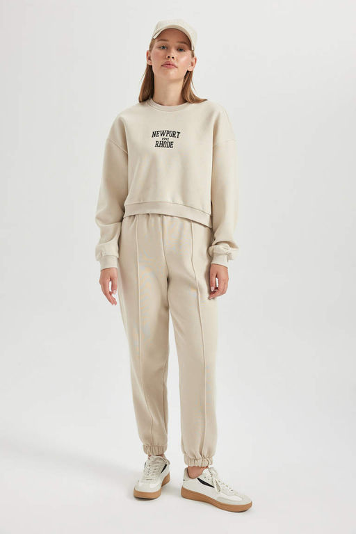 Толстый толстый свитшот Cool Oversize с круглым вырезом - Defacto фото 2