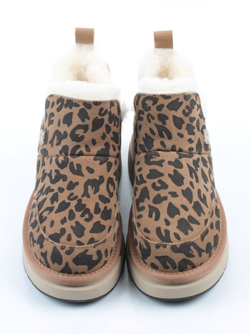 04-PAJW01-5Z BROWN/LEOPARD Ботинки зимние женские (натуральная замша, 100% шерсть, натуральный мех)