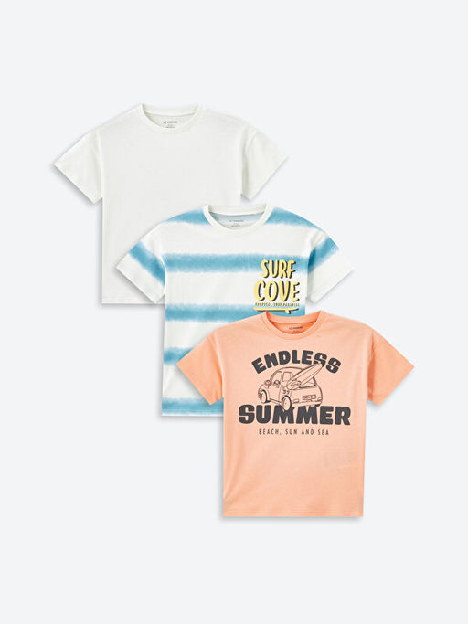 Bisiklet Yaka K?sa Kollu Bask?l? Erkek Bebek Ti??rt 3l?