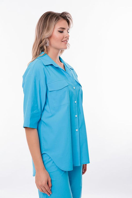 NOBBY, Рубашка 009-221/1 (бирюзовый) фото 4