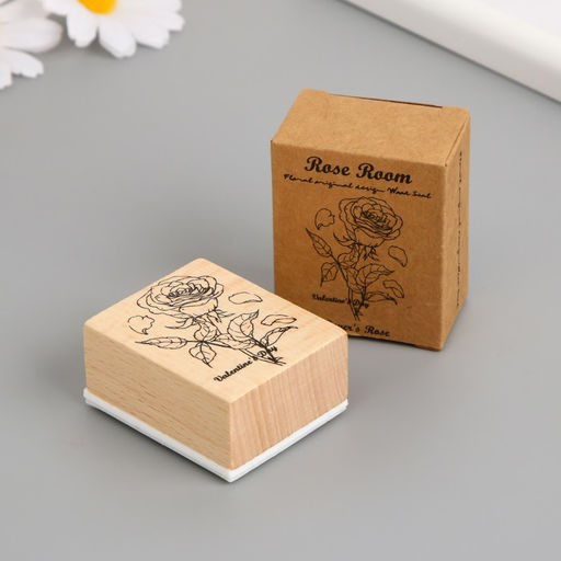 Печать дерево, резина «Роза», 5×4×2.5 см