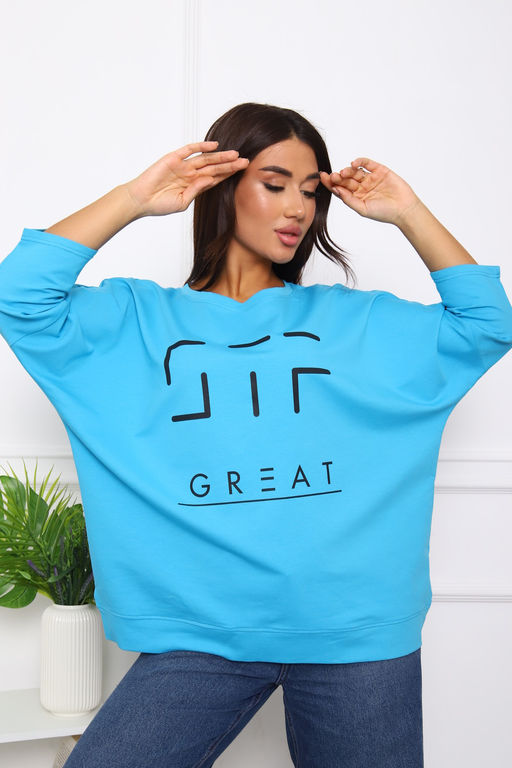 Свитшот 375702 оверсайз трикотажный