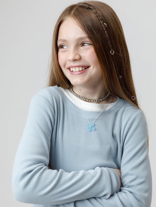 КР 301911/серо-голубой 1362 к655 лонгслив (футболка дл.рукав) для дев - Crockid фото 3