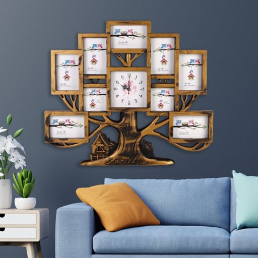 Фоторамка коллаж с часами Дерево 68x57 см / WK12B /уп 12/10 фото - Галеонтрейд фото 2