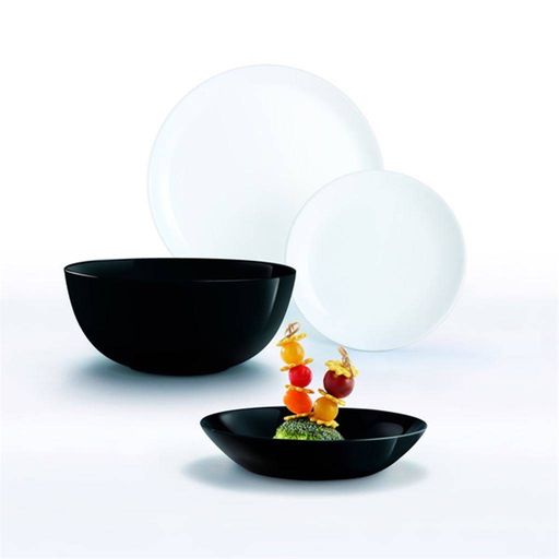 Набор столовый ДИВАЛИ черно-белый 19пр