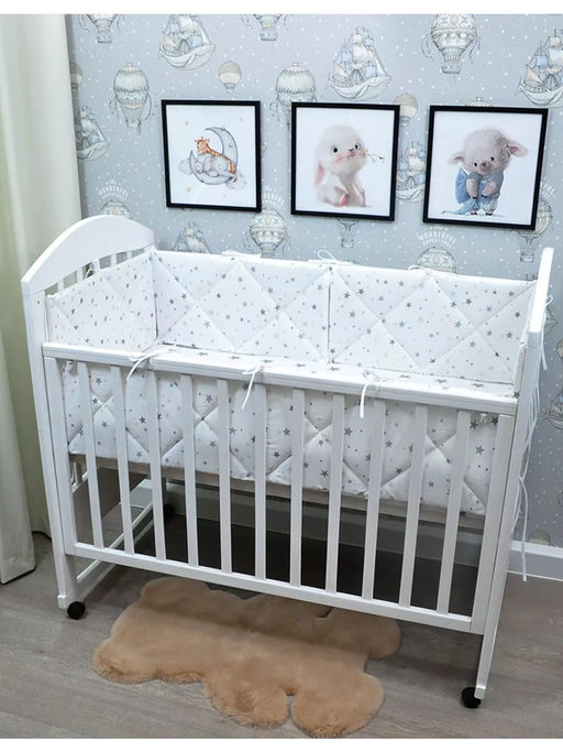 Бортики в кроватку для новорожденных стеганые