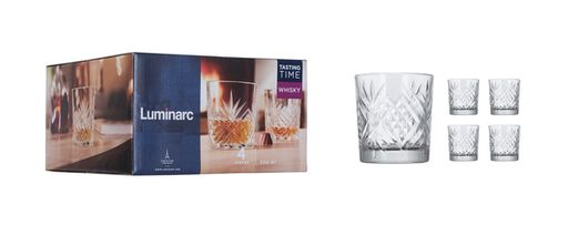 Набор стаканов низких для виски ВРЕМЯ ДЕГУСТАЦИЙ 4шт 300мл