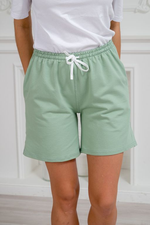 Шорты женские из футера Таиланд ментол - Амадэль фото 2