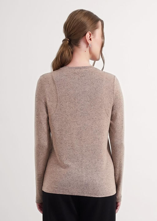 CLE Джемпер жен. 156952/181вл св.коричневый/т.серый - Clever wear фото 4