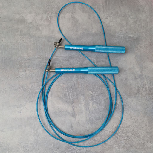 Скакалка скоростная Woohooo Uragano Pro / длина 2.5mm/3m, ручки 1.7х17.5 см / Вес 168g / Blue metallic / уп48 - ГалеонТрейд фото 3