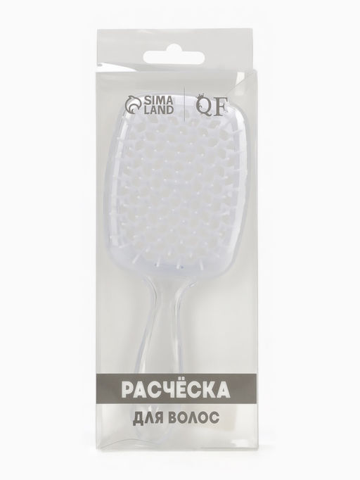 Расчёска массажная, широкая, продуваемая, 8.5×20.5(±1) см, прозрачная