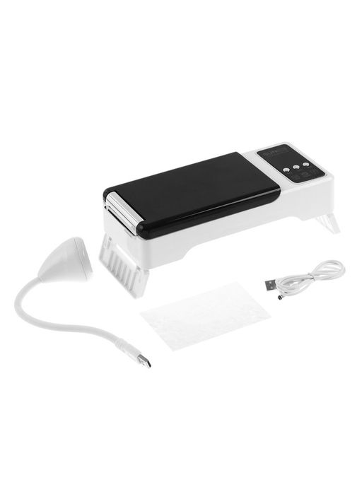 Лампа для маникюра, LED, 24 диода, 72 Вт, USB, складная, с дисплеем, белая