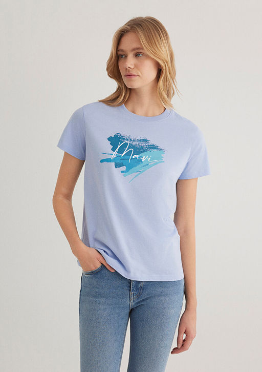 Mavi Bask?l? Mavi Tisort  фото 2