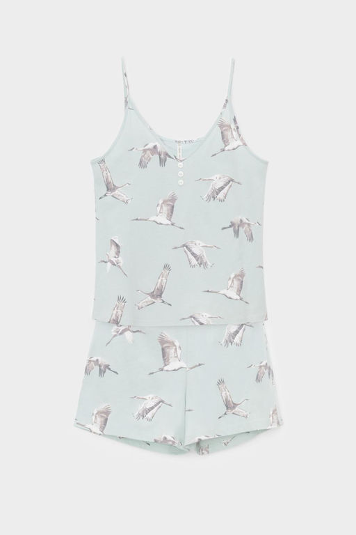 Е 20052/туманный голубой,журавли пижама жен - Very neat фото 2