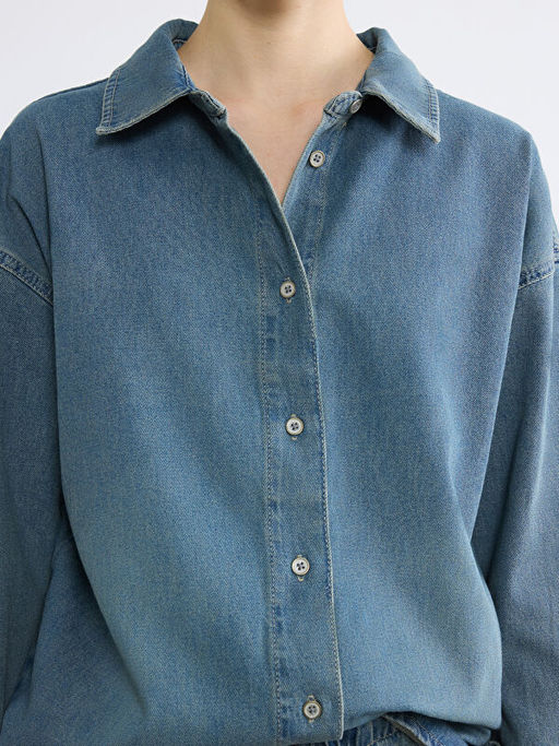 Рубашка Без бренда Oversize Kad?n Jean G?mlek женская джинсовая оверсайз