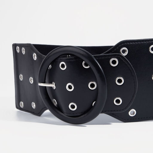 Ремень женский, ширина 10 см, пряжка металл, люверсы, цвет чёрный - Simaland фото 5