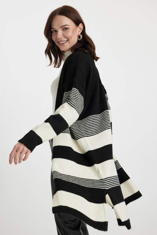 Кардиган стандартного кроя с V-образным вырезом - Defacto фото 7