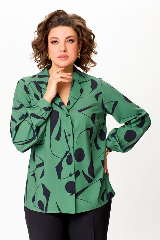 Блуза Swallow 803.2 черный+серебряный узор фото 759