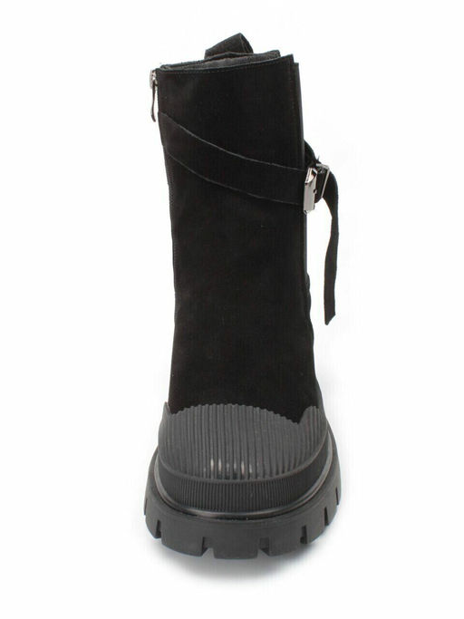 04-296-1M BLACK Ботинки зимние женские (натуральная замша, шерсть)