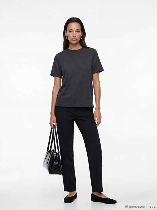 Bisiklet Yaka Kad?n Ti??rt